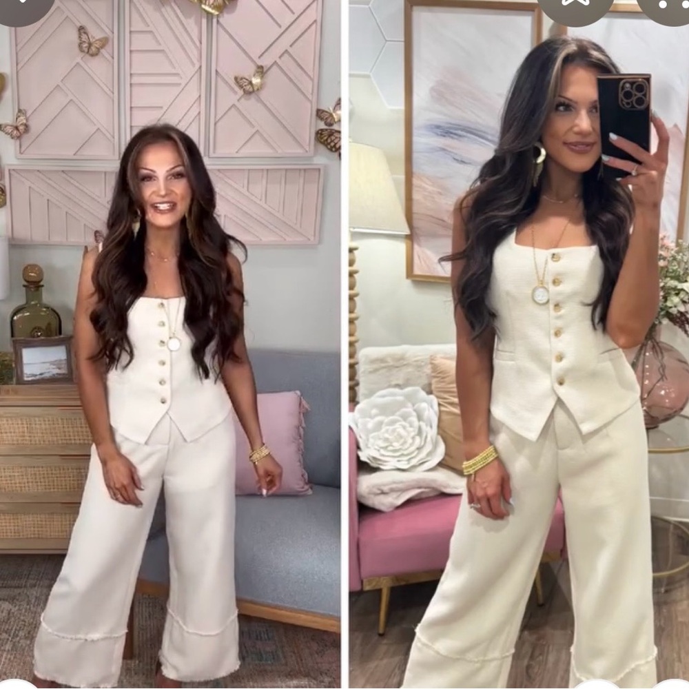 Entro Cream Women's Pant Set